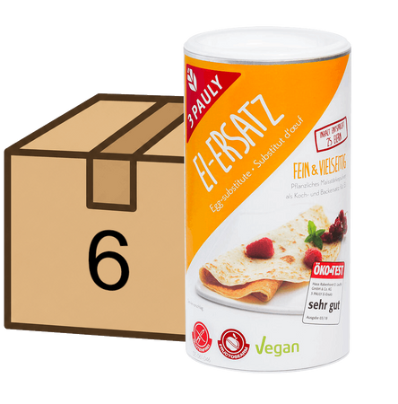 4009680367089-3Pauly-Ei-Ersatz-Pulver-Bundle-6-Stueck-250g.png Ei-Ersatz pflanzliches Maisstärkepulver als Koch- und Backersatz für Ei, glutenfrei, Bundle mit 6 Stück, 250g