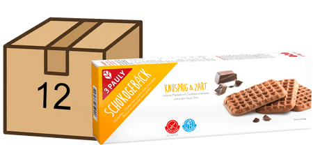 4009680361711-3Pauly-Schokogebaeck-Bundle-12-Stueck-125g.png Schokogebäck Maiskeks mit Zartbitterschokolade und einem Hauch Zimt 12 Stück Bundle 12x 125g