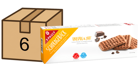 4009680361711-3Pauly-Schokogebaeck-Bundle-6-Stueck-125g.png Schokogebäck Maiskeks mit Zartbitterschokolade und einem Hauch Zimt 6 Stück Bundle 6x 125g