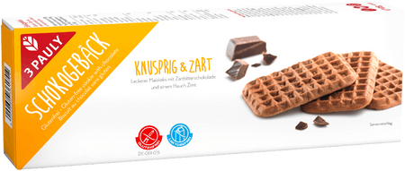4009680361711-3Pauly-Schokogebaeck-Einzelpackung-125g.png Schokogebäck Maiskeks mit Zartbitterschokolade und einem Hauch Zimt, 125g