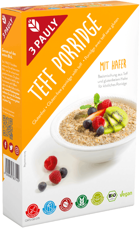 Teff Porridge mit Hafer glutenfrei und bio 6er Bundle, 250g