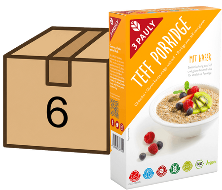Teff Porridge mit Hafer glutenfrei und bio 6er Bundle, 250g